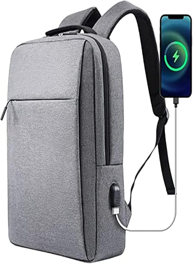NC Laptop Backpack Laptop and Tablet, Durable, Water-Repellent, Lightweight, Clean Design, Sleek for Travel, Business Casual or College, for Men or Women, Grey Casual Backpack, Grey